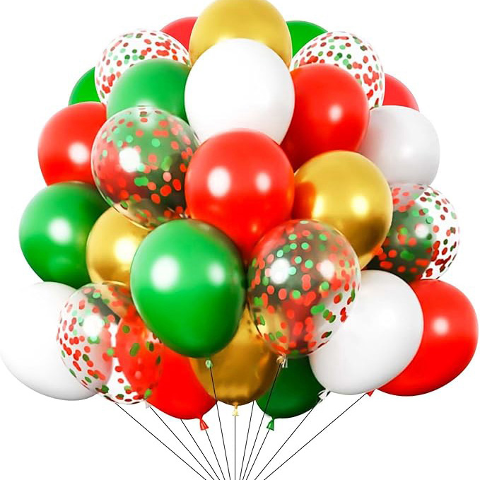 12インチミックスカラークリスマスバルーンセット