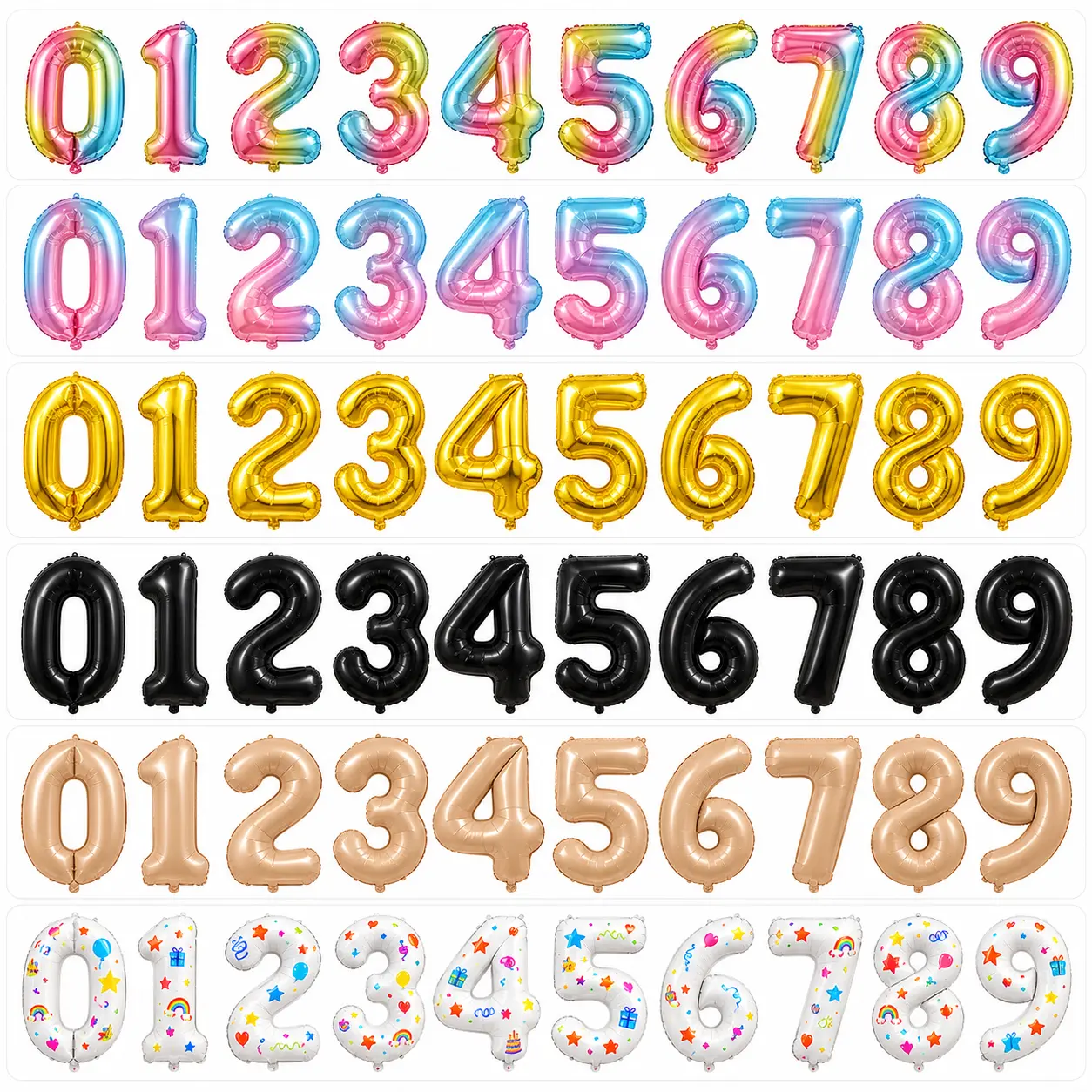 16 インチの数字ホイルバルーン