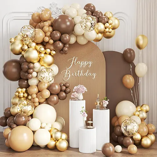 キャメルカラーのバルーンアーチキット