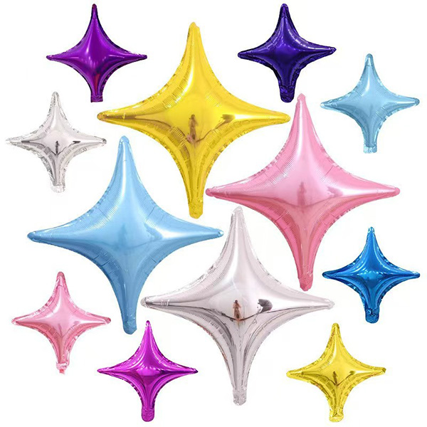 4つの角度星ホイルバルーン
