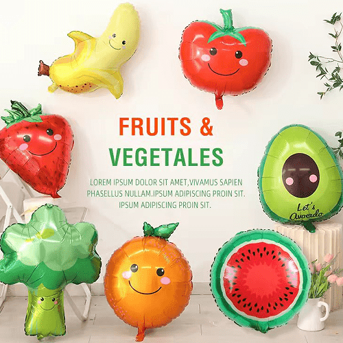 果物と野菜のホイル風船