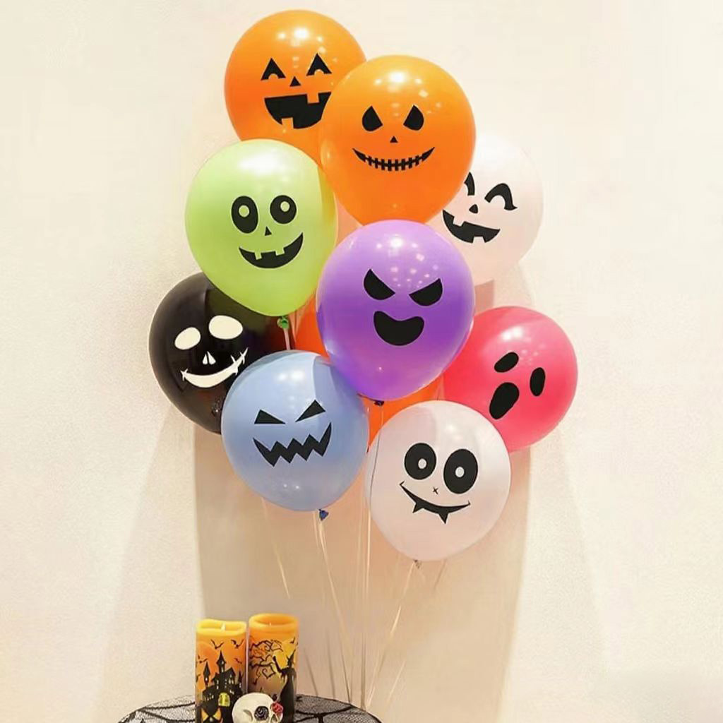 ハロウィーンゴーストフェイスプリントバルーン