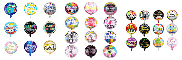 Birthday Round Foil Balloons Birthday Round Foil Balloons