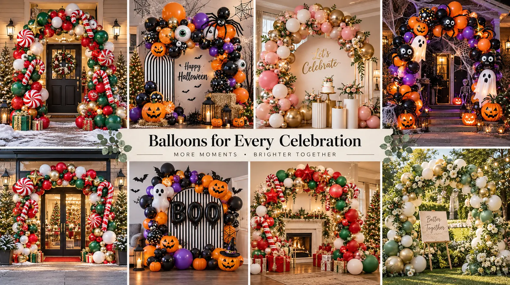 Borun wholesale Holiday Balloon Arch Kit assortment for Christmas Halloween New Year and other seasonal programs